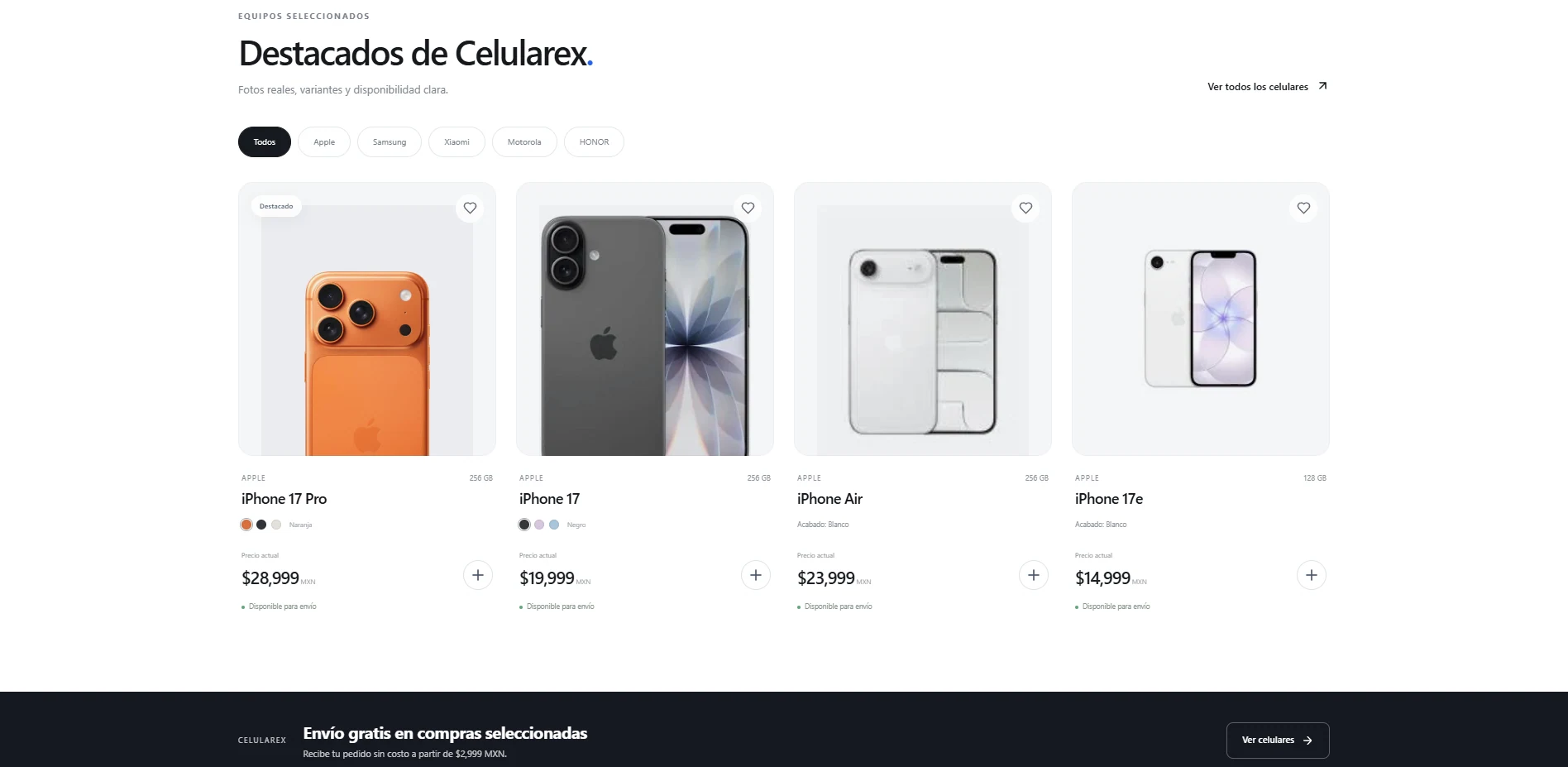 Screenshot real de Celularex